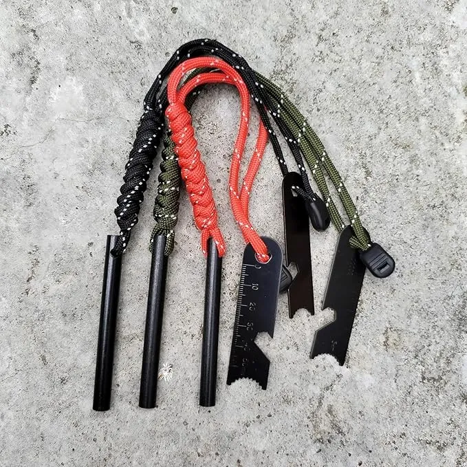 (Set of 3 Pieces Flint Emergency igniter,Camping Magnesium Rod Fire Starter,Outdoor Survival Ignition Rod