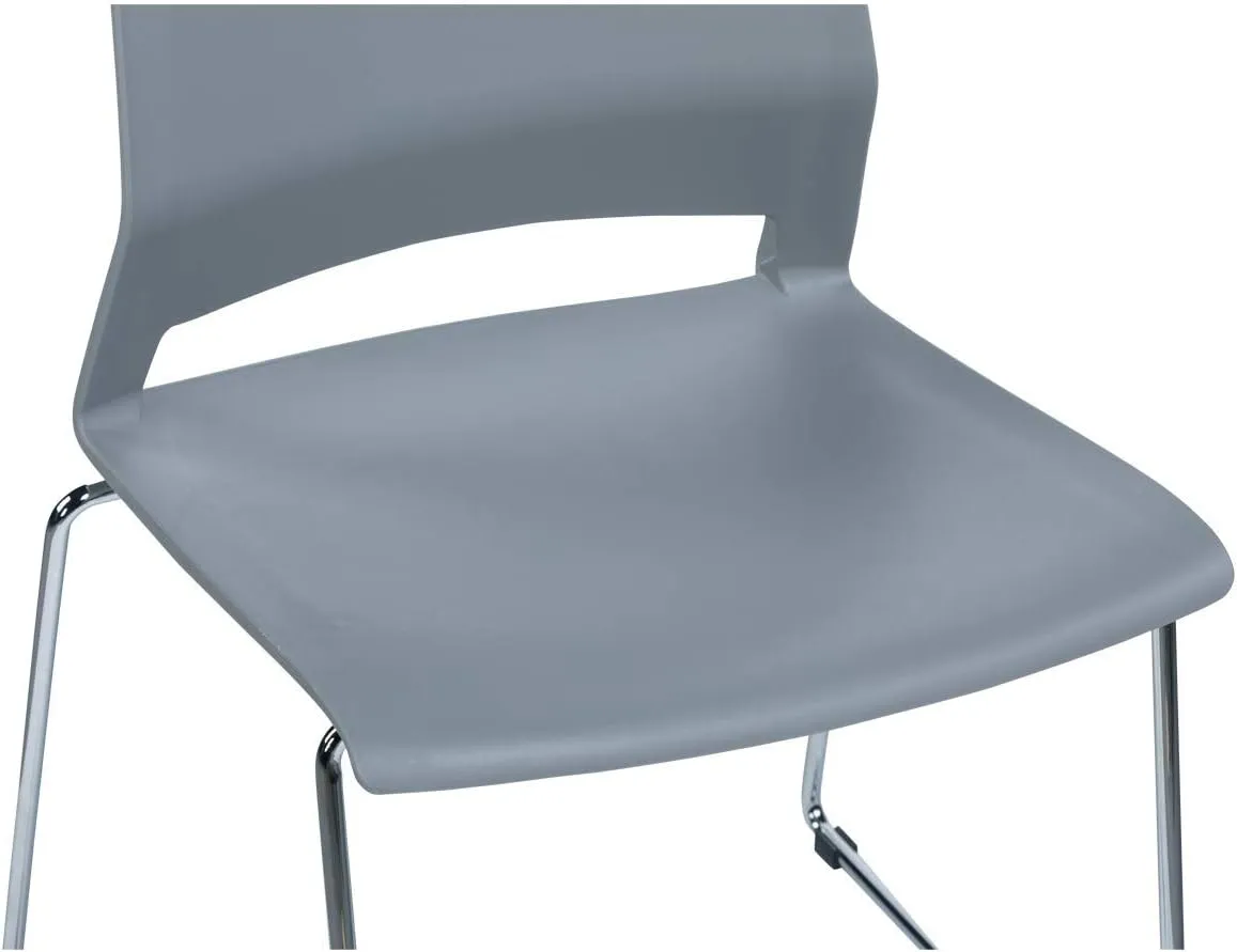 Sidanli Gray Stackable Chairs, Modern Waiting Room Chairs (Set of 4)