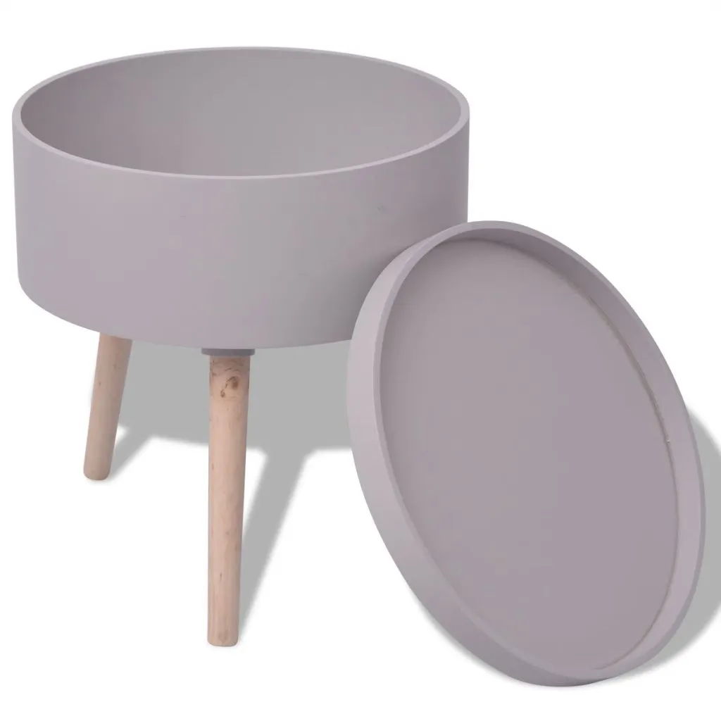 Side Table Sofa End Table Accent Coffee Table with Serving Tray Round