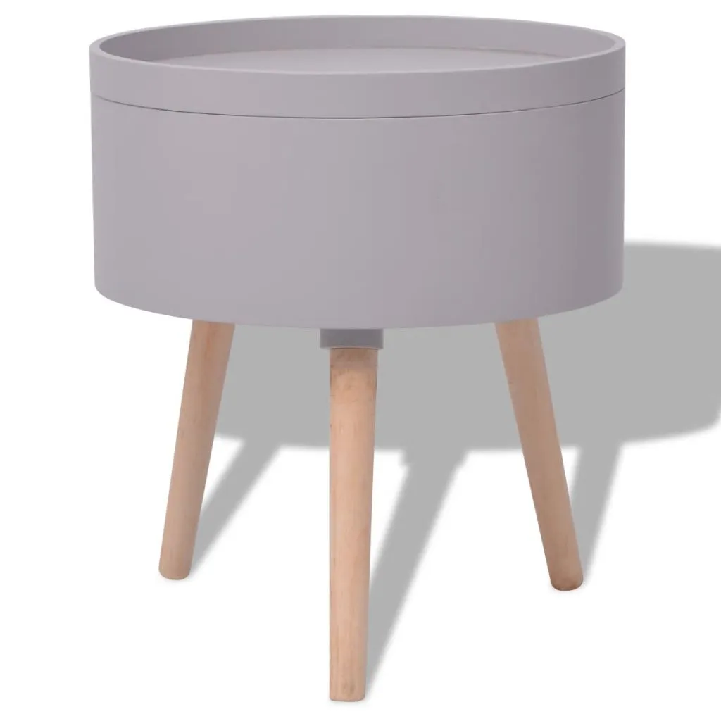 Side Table Sofa End Table Accent Coffee Table with Serving Tray Round
