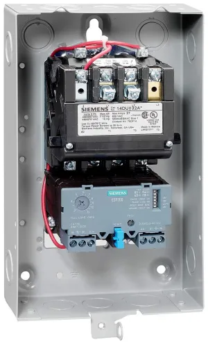 Siemens 14DUE32BC Heavy Duty Motor Starter, Solid State Overload, Auto/Manual Reset, Open Type, NEMA 1 General Purpose Enclosure, 3 Phase, 3 Pole, 1 NEMA Size, 10-40A Amp Range, A1 Frame Size,