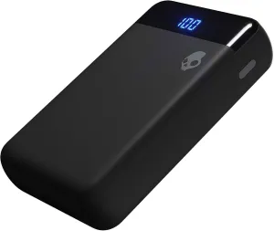 Skullcandy Stash Fuel 10,000 mAh Fast Charging Power Bank / Small and Light travel friendly Portable Charger for iPhone, Android and Other USB Devices - Black