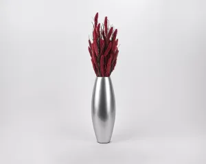 Small Bamboo Floor or Table Vase Handmade Vase  | Silver
