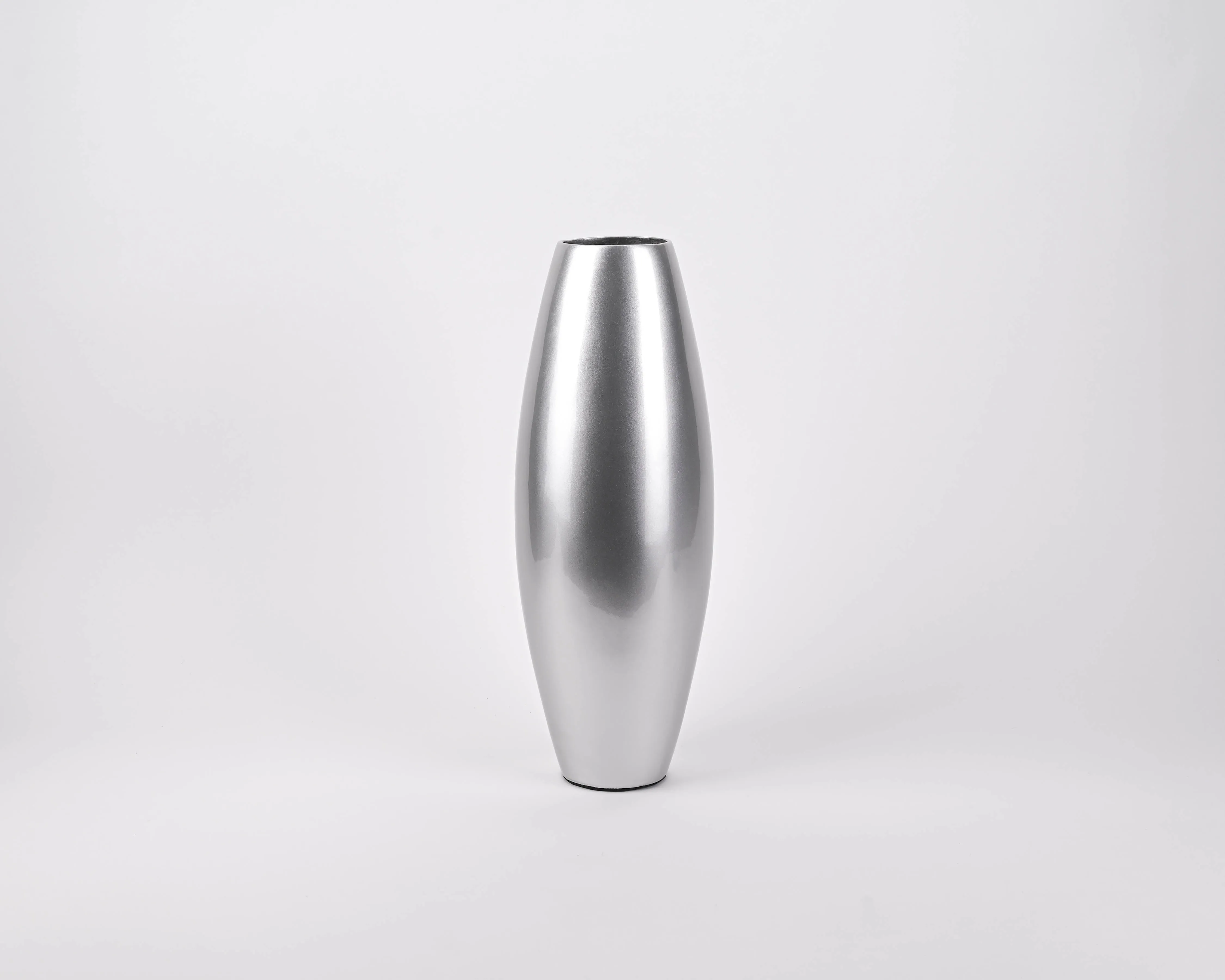 Small Bamboo Floor or Table Vase Handmade Vase  | Silver