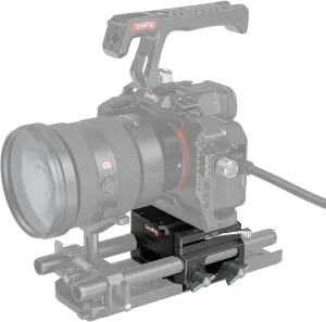 SmallRig Lightweight Base Plate Riser System with Dual 15mm Rod Clamp, Base Plate Magnesium Alloy Version, w/Plate for Manfrotto Style, 40% Lighter - 3067