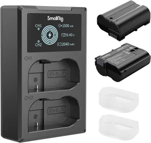 SmallRig Replacement Camera Battery Charger Set for Nikon EN-EL15C, Double Slot Battery Charger for Z6 III, Zf, Z8, Z7 II, Z6 II, Z5, D850, D810, D810A, D780, D750, D610, D500, D7500
