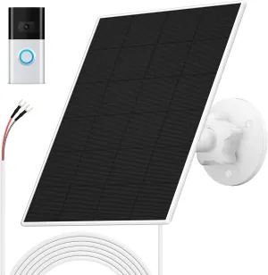 Solar Panel for Ring Doorbell, Solar Charger for All-New Ring Battery Doorbell, Battery Doorbell Plus/Pro, Video Doorbell 2/3/3 /4, 6W AC9V Waterproof, Adjustable Panel Mount, 9.8ft Cable