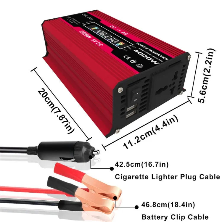 Solar Power System Inverters 30A Controller 18W 18V Solar Panel, Black 12V To 220V, Black 12V To 110V, Red 12V To 220V, Red 12V To 110V