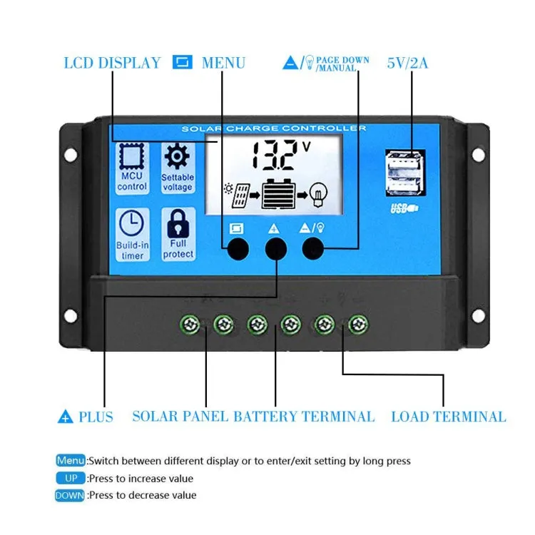 Solar Power System Inverters 30A Controller 18W 18V Solar Panel, Black 12V To 220V, Black 12V To 110V, Red 12V To 220V, Red 12V To 110V