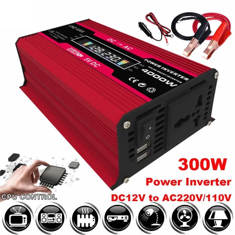 Solar Power System Inverters 30A Controller 18W 18V Solar Panel, Black 12V To 220V, Black 12V To 110V, Red 12V To 220V, Red 12V To 110V