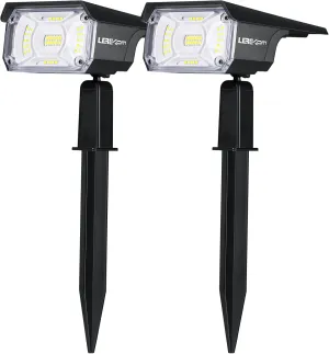 Solar Spot Lights, IP65 Waterproof 40 LEDs Landscape Spotlights,USB & Solar Powered Wall Lights Dark Sensing Auto On/Off,3 Modes Outdoor Solar Garden Lights for Yard Porch 2 Pack