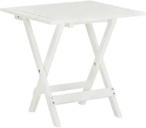 Solid Acacia Wood Folding Bistro Table White 18.1x18.1x18.5 Inch Compact Foldable Indoor Outdoor Furniture for Patio Garden Living Room Bedroom