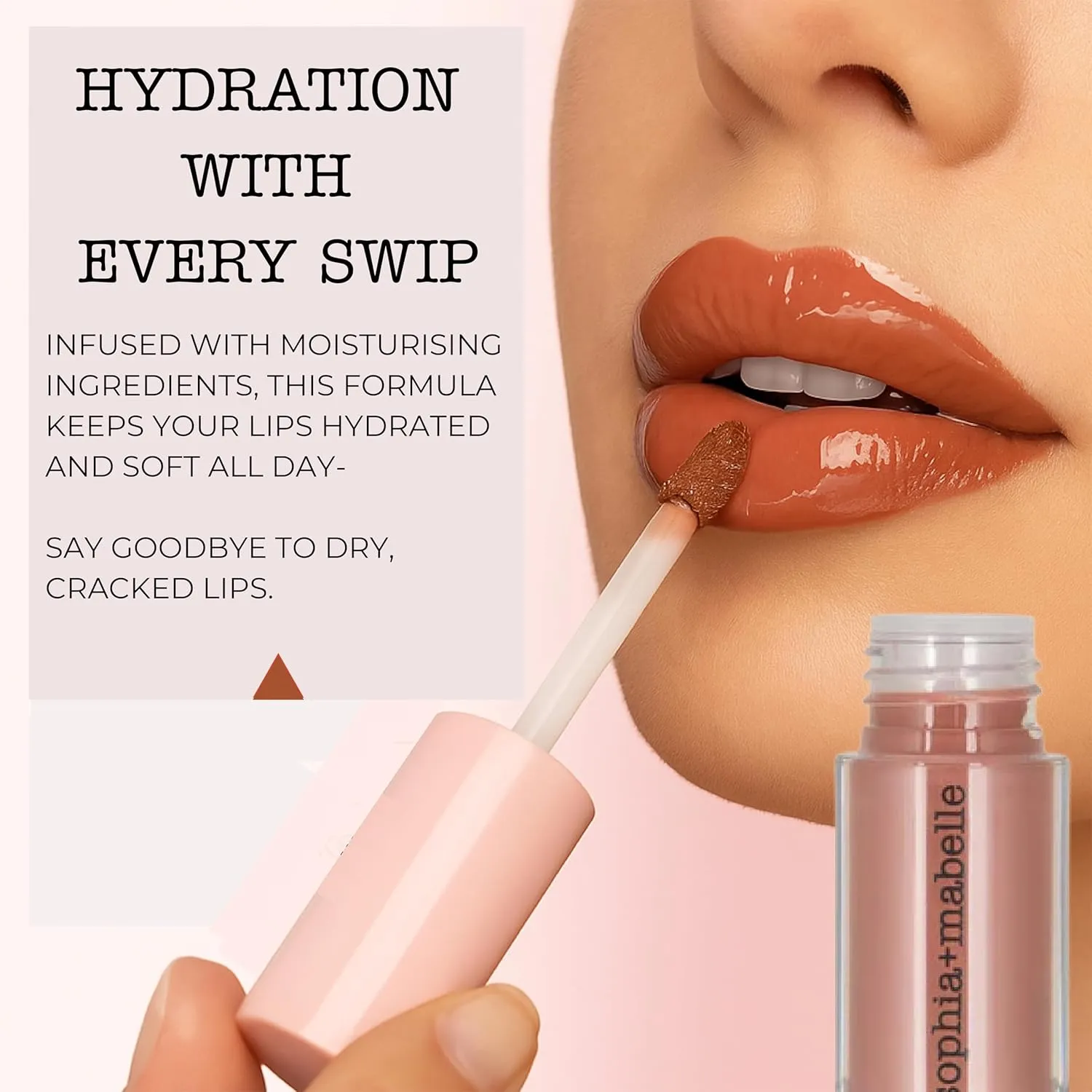 Sophia   Mabelle Creamy High-Shine Lip Gloss – Lightweight, Non-Sticky, Hydrating & Nourishing Formula – Smooth, Long-Lasting Gloss – TABLE FOR 2 | PUCKERED UP | NO DRAMA | LATTE KISSES