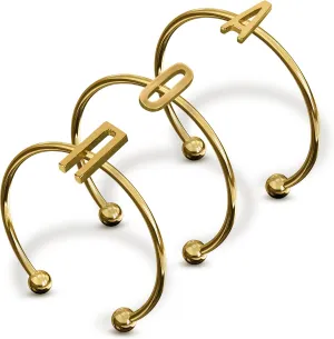 Sorority Shop Alpha Omicron Pi Stacking Ring Set - Adjustable Rings with 18k Gold Plating