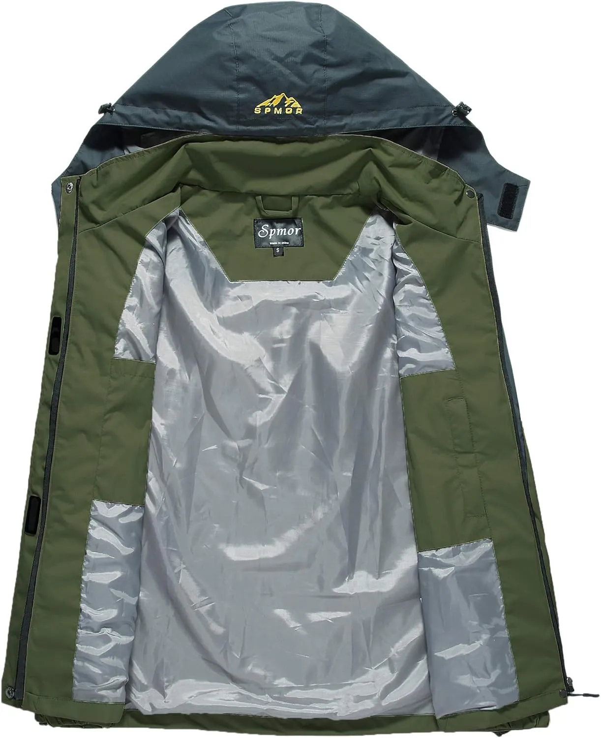 Spmor Women's Waterproof Rain Jacket Windproof Hooded Windbreaker Lightweight Raincoat