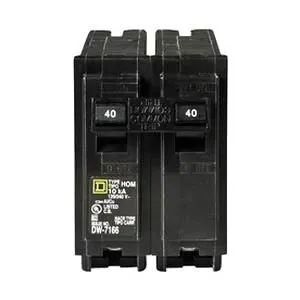 Square D HOM240 Plug-In Mount Standard Miniature Circuit Breaker 2-Pole 40 Amp 120/240 Volt AC Homeline