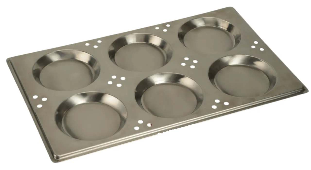 Stainless Steel 1/1 Idli Tray for Combi Oven, 6 Thatte Idli's, 5.31" Diameter, 20.8" x 12.8", SS 304