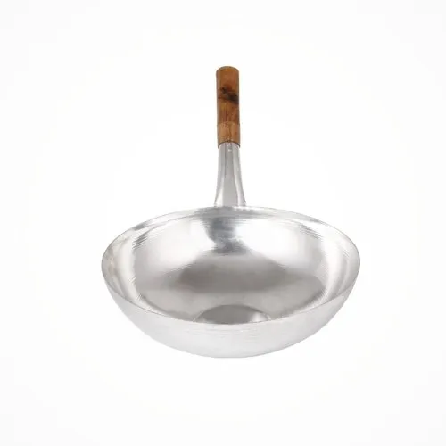 Stainless Steel Chinese Wok with Wooden handle, 12"
