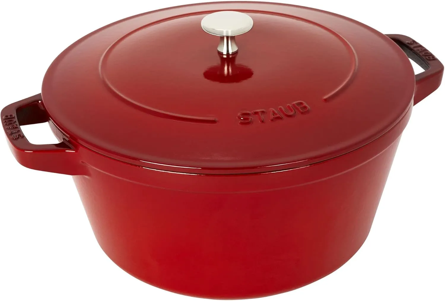 STAUB Cast Iron Set 4pc Stackable SpaceSaving Cookware Set Cherry
