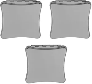 Stephanie Imports Set of 3 Double Sided Magnifying Compact Mirrors (Silver, Concave Square)