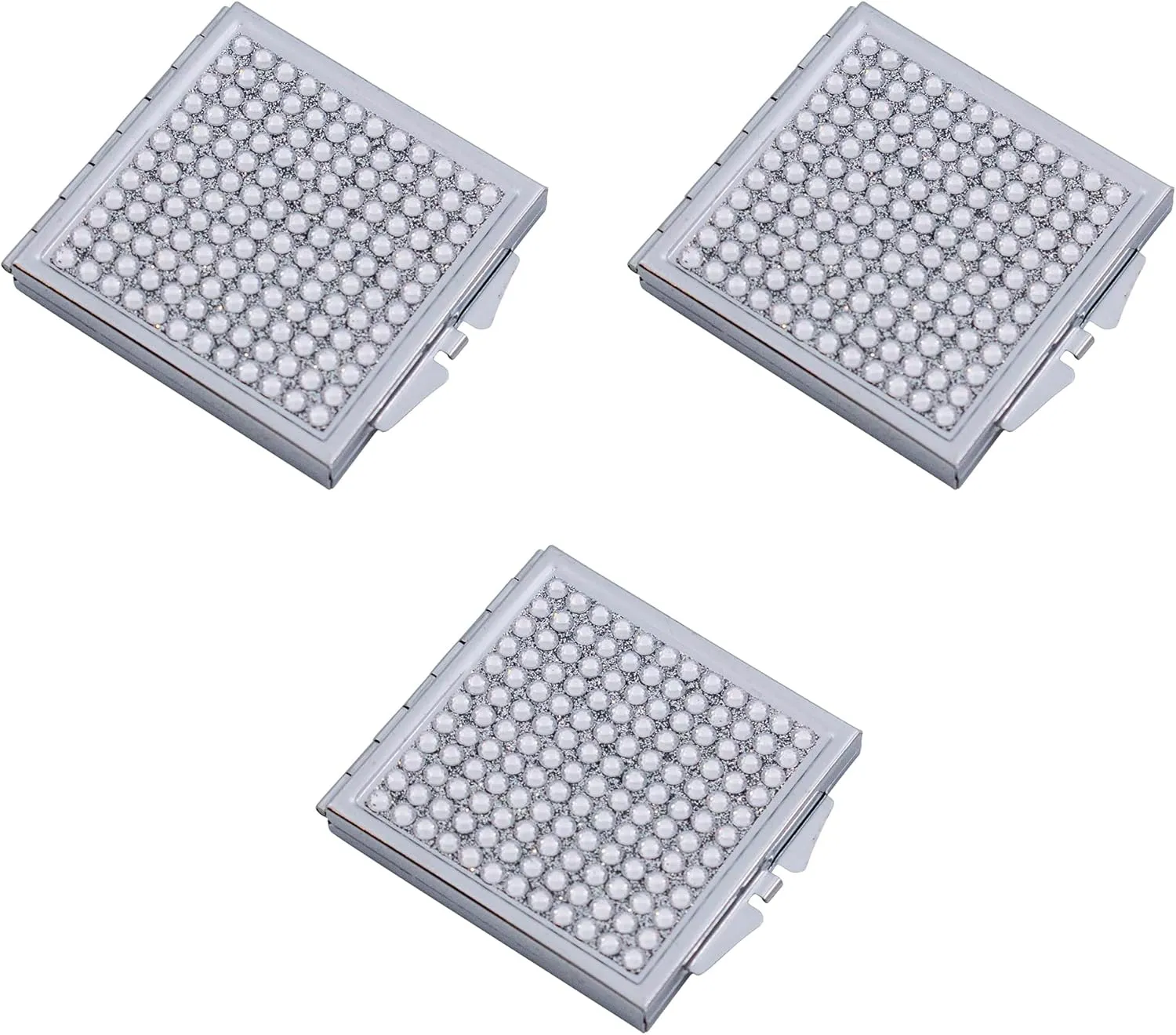 Stephanie Imports Set of 3 Double Sided Magnifying Square Compact Mirrors with Rhinestones (Clear)