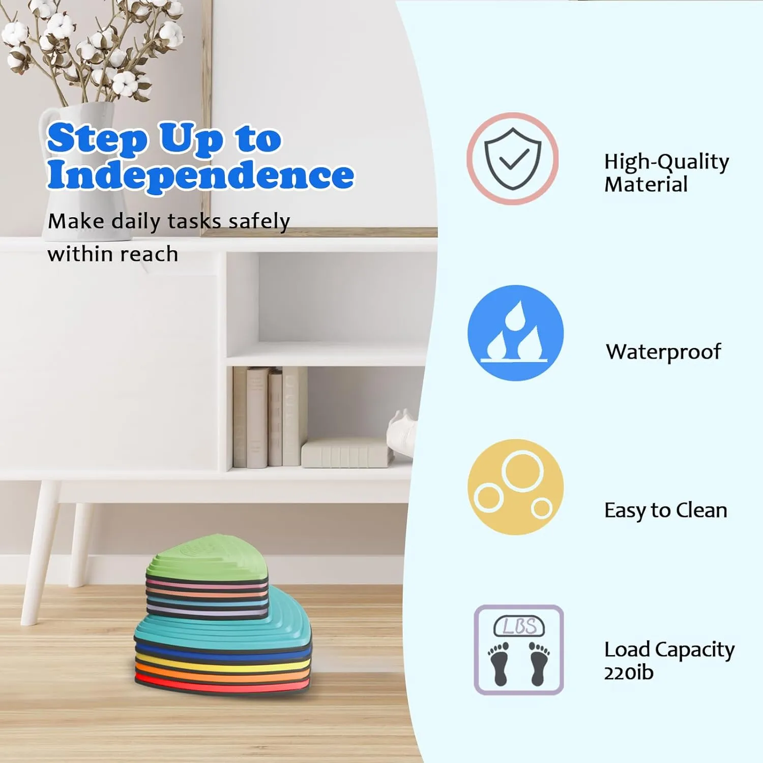 Stepping Stones for Kids Non-Slip Balance River Stones Toys Promoting Children's Coordination Skills Obstacle Courses Sensory Toys for Toddlers Indoor & Outdoor