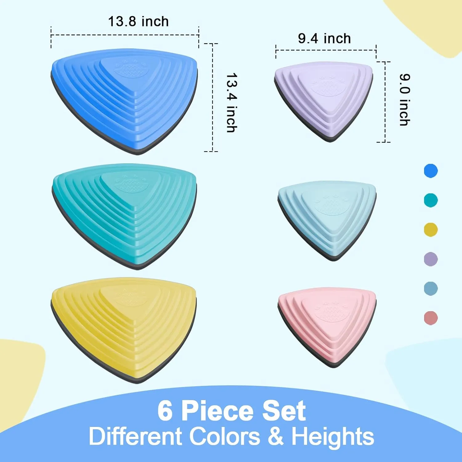 Stepping Stones for Kids Non-Slip Balance River Stones Toys Promoting Children's Coordination Skills Obstacle Courses Sensory Toys for Toddlers Indoor & Outdoor