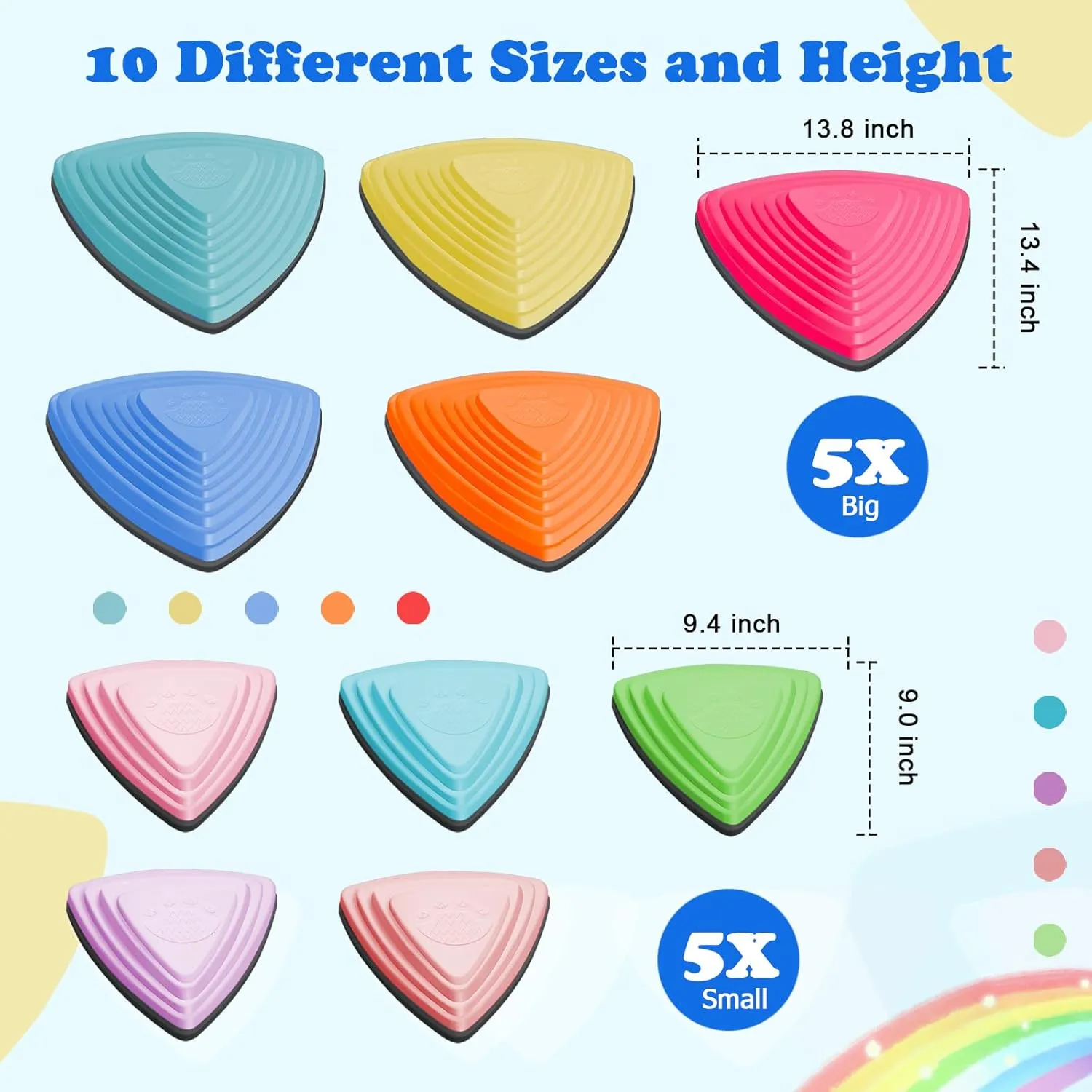 Stepping Stones for Kids Non-Slip Balance River Stones Toys Promoting Children's Coordination Skills Obstacle Courses Sensory Toys for Toddlers Indoor & Outdoor