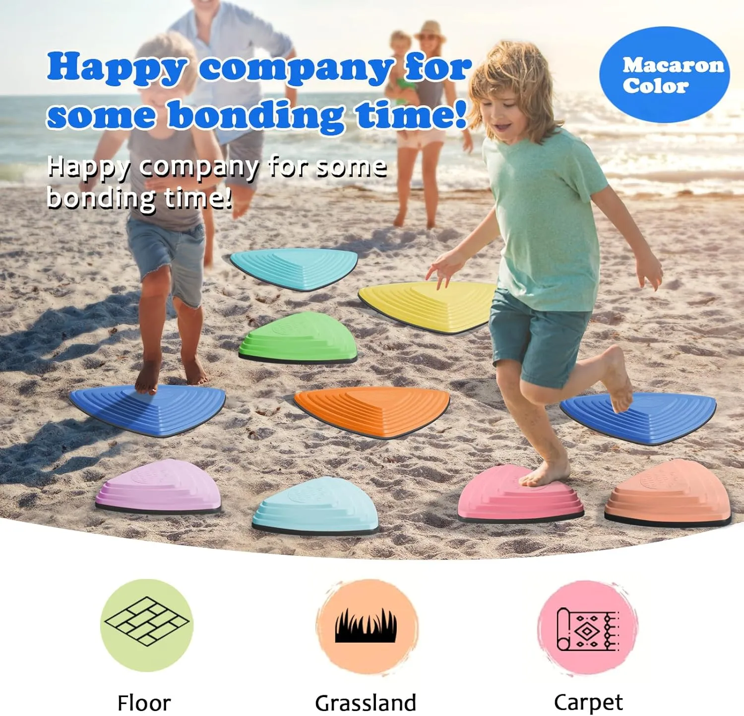 Stepping Stones for Kids Non-Slip Balance River Stones Toys Promoting Children's Coordination Skills Obstacle Courses Sensory Toys for Toddlers Indoor & Outdoor