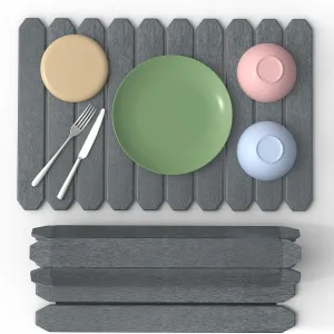 Stone Drying Mat For Kitchen Counter, Large Stone Dish Drying Mats Foldable, Quick Dry Water Absorbent Diatomaceous Earth Dishes Mat for Cups Bottles, 24" x 16", Grey