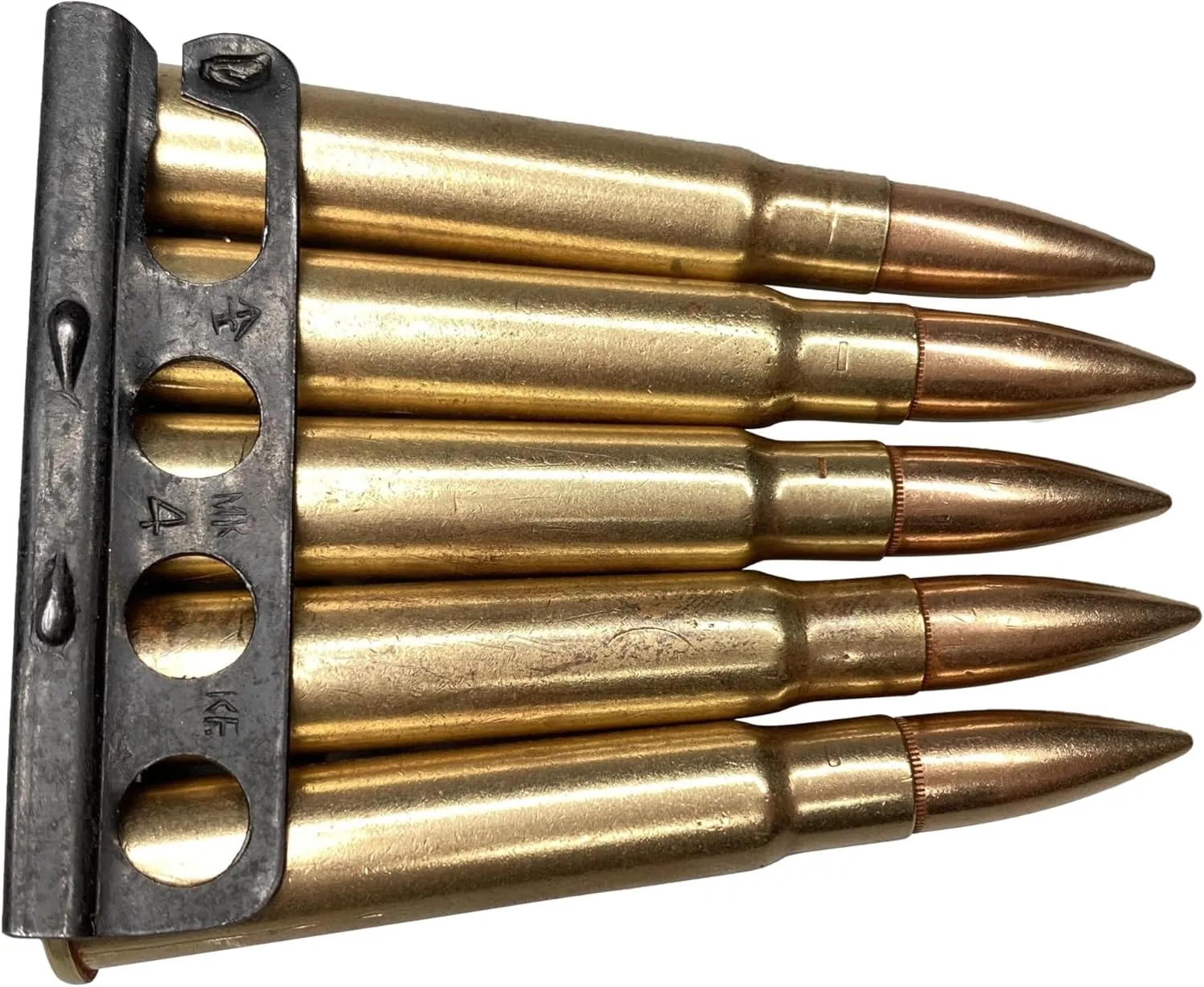 Stripper Clips, 5 rd, Enfield 303 SMLE - Original Australian Army Issue - 10 Pack Complete with Original Cotton 50rd Bandolier - New Old Stock Condition