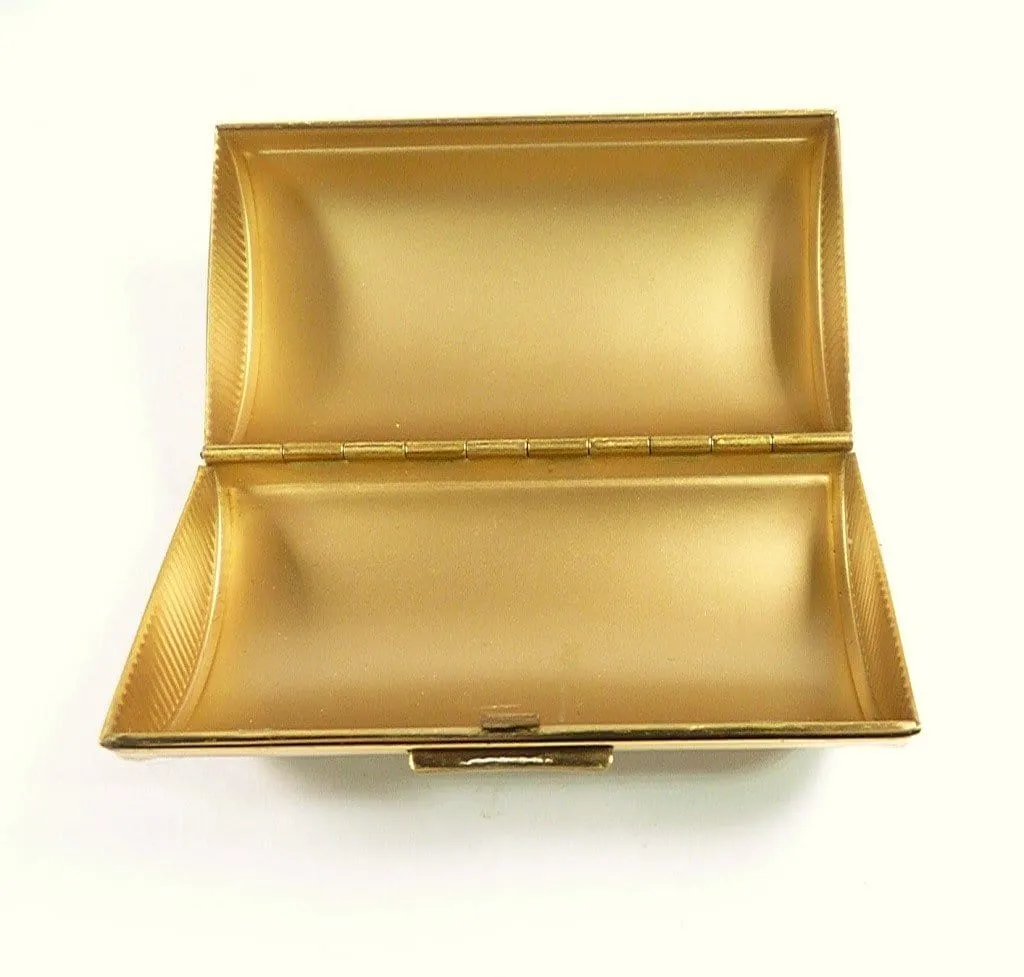 Stunning Kigu Leaping Deer Vanity Set Compact Lipstick Mirror And Case 1950s