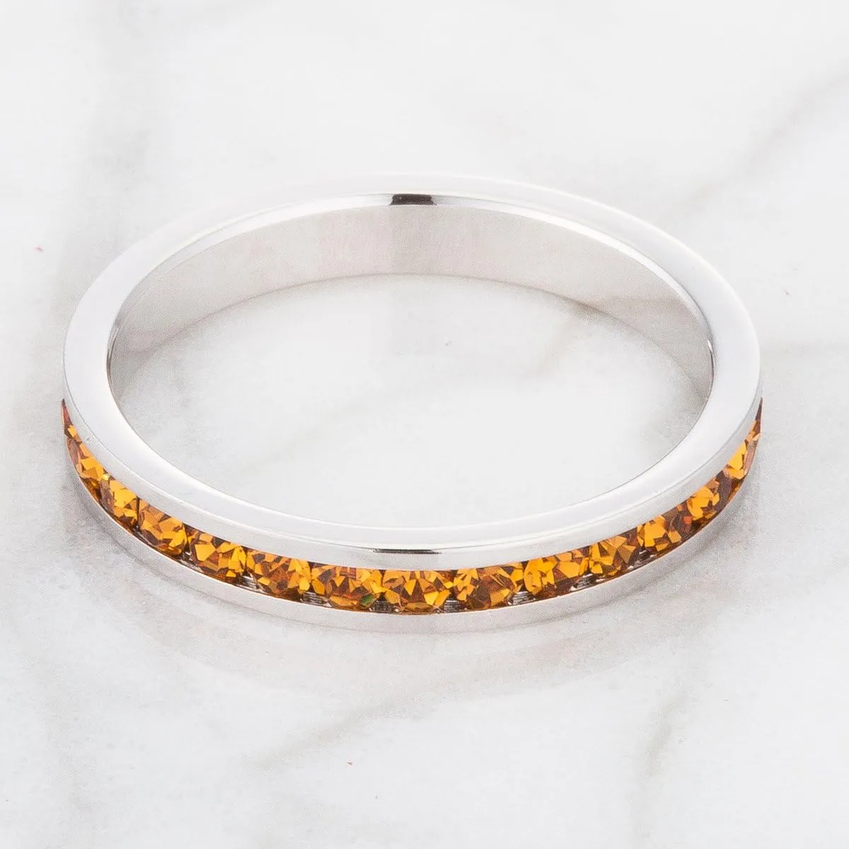 Stylish Birthstone Crystal Stackables Eternity Bands
