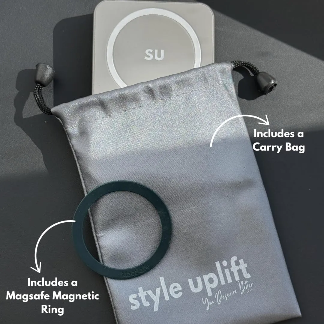 SU Lite Magnetic Power Bank 10000mAh, 20W Fast Charge USB-C, Wireless Charger, MagSafe Compatible, Support iPhone, Samsung, Google Pixel, AirPod, Slim 0.60" Lightweight Portable Charger with Carrybag