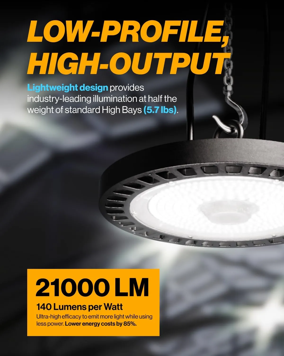 Sunco 2 Pack UFO LED High Bay Light, Lighting for Warehouse, 4000K Cool White, 150W, 21000 LM, 100-277V, Dimmable 0-10V, IP65 Waterproof, Super Bright, UL