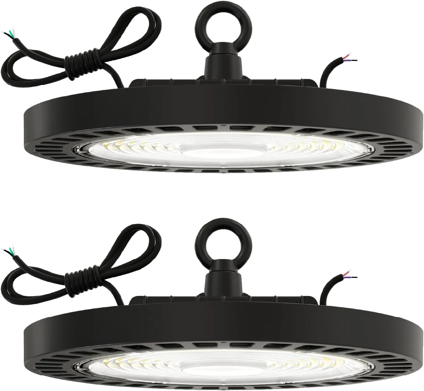 Sunco 2 Pack UFO LED High Bay Light, Lighting for Warehouse, 4000K Cool White, 150W, 21000 LM, 100-277V, Dimmable 0-10V, IP65 Waterproof, Super Bright, UL