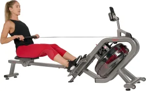 Sunny Health & Fitness Elite Water Rowing Machine with High Dynamic Resistance Vertical Tank, Low-Impact Full-Body Workout and Optional Free SunnyFit App Connectivity