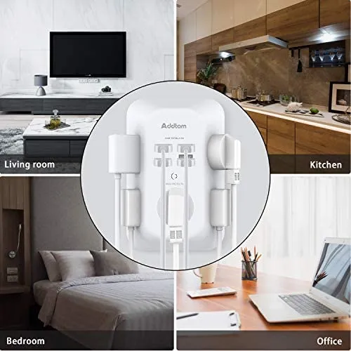 Surge Protector 5 Outlet Extender with 4 USB Charging Ports ( 1 USB C Outlet) 3 Sided 1800J Power Strip Multi Plug Outlets Wall Adapter for Home Travel Office