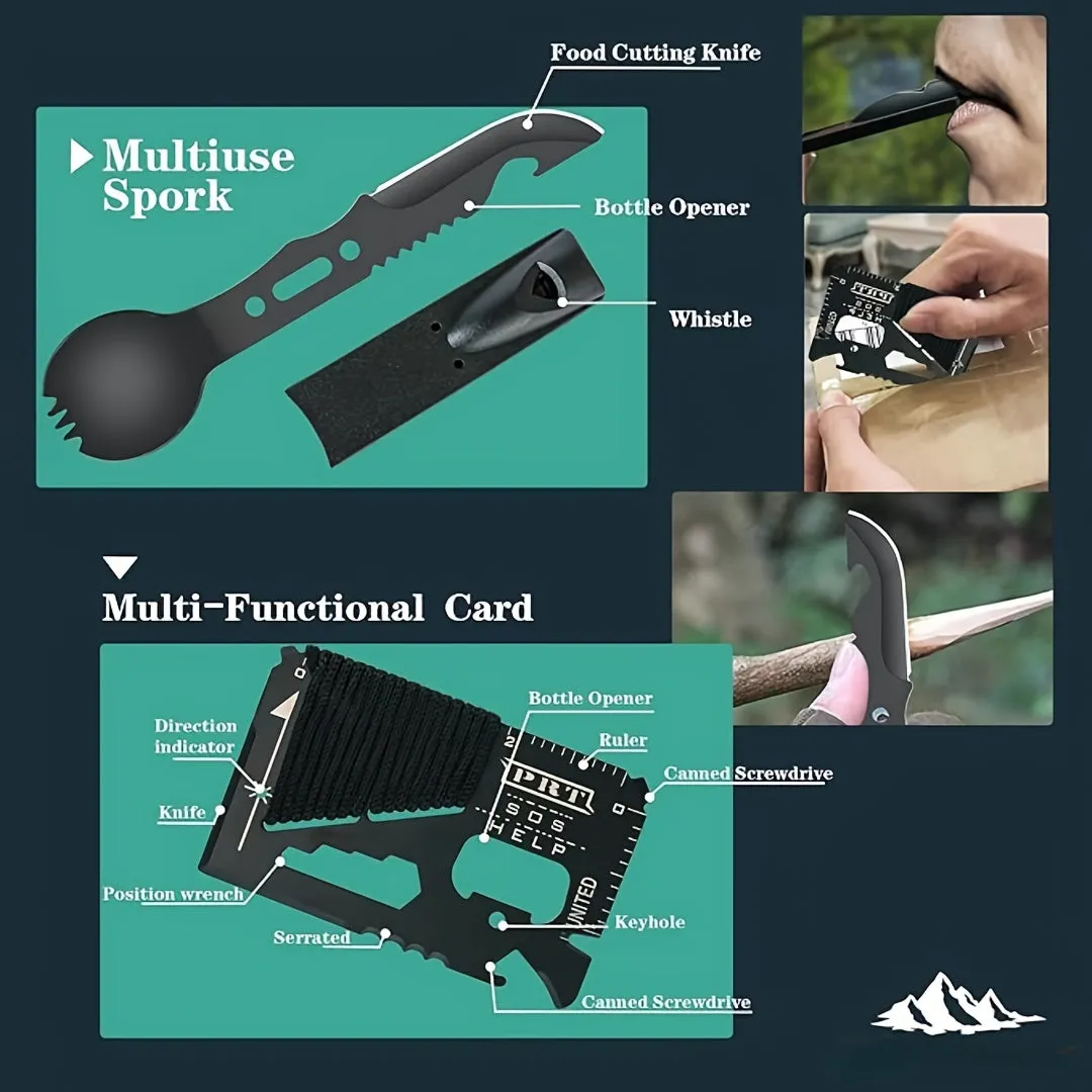 Survival, 142pcs Professional Survival Gear And Equipment With Molle Pouch.Outdoor Multifunctional Tool.for Men Dad Husband Who Likes Camping Outdoor Adventure