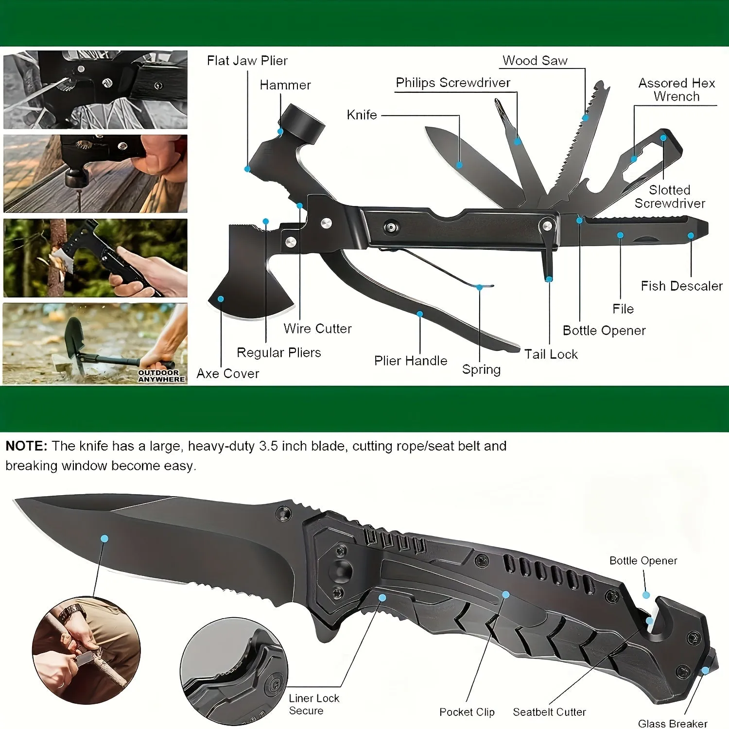 Survival, 142pcs Professional Survival Gear And Equipment With Molle Pouch.Outdoor Multifunctional Tool.for Men Dad Husband Who Likes Camping Outdoor Adventure
