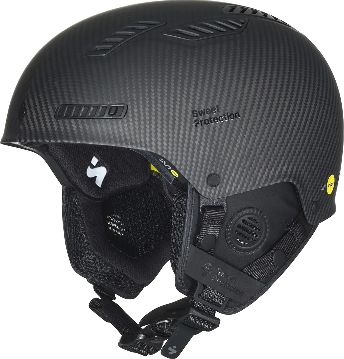 Sweet Protection Grimnir 2Vi MIPS Ski and Snowboard Helmet - Lightweight, Advanced Protective Gear for Freeriding with Adjustable Ventilation, Natural Carbon, Medium/Large