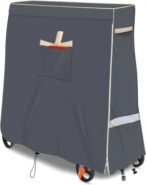 Table Tennis Table Cover, 600d Waterproof Oxford Cloth General Edition 65x 28x 73 Inches, With Pocket And Zipper, grey