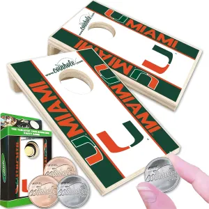 Tabletop Cornhole Game Set | Officially Licensed College Mini Football Cornhole Board Game | Includes Coins