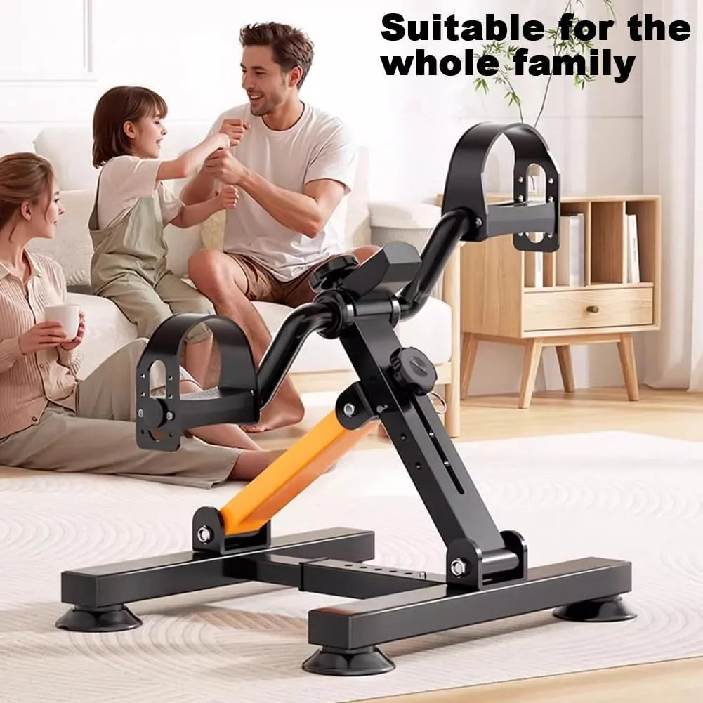 Table/Under Table Exercise Bike Pedal Trainer with Display, Adjustable Resistance, Portable Foldable Fitness Bike, Arm Legs Foot Machine