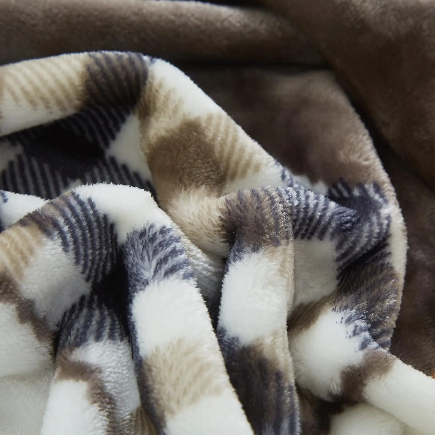 Tache Plaid Brown Yellow Fall Throw Blanket - Buttermilk Farmhouse Checkered Patchwork Super Soft Micro Fleece Plush Lightweight Dual-Sided Decorative Bed Blanket - 90 x 90 inch Full/Queen