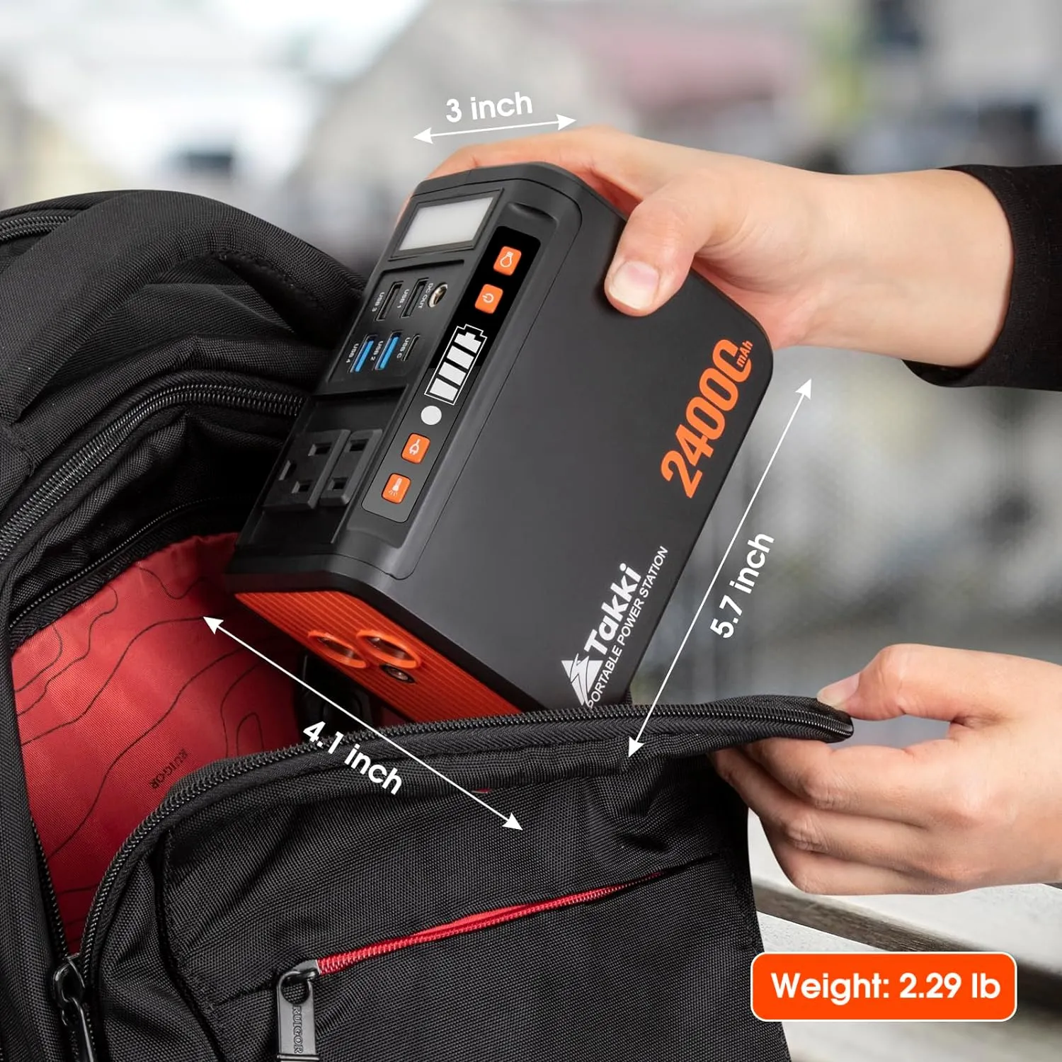 Takki 88.8Wh Portable Power Station Lithium Battery Solar Generator Power Bank with 120W Peak AC Outlet Battery Backup for Camping Home Use Emergency(Solar Panel Optional)