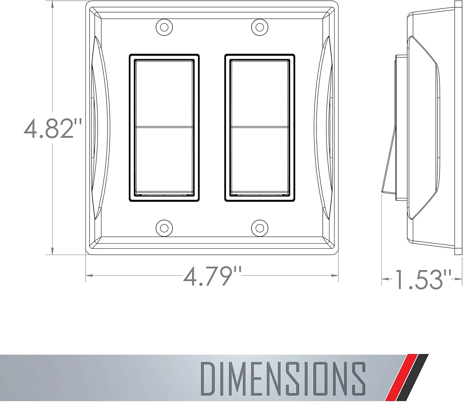 TayMac 5127-1 2-Gang Weatherproof Decorator Switch Cover, Vertical, White