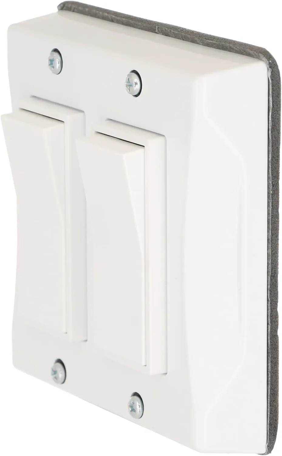 TayMac 5127-1 2-Gang Weatherproof Decorator Switch Cover, Vertical, White