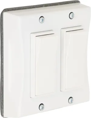 TayMac 5127-1 2-Gang Weatherproof Decorator Switch Cover, Vertical, White