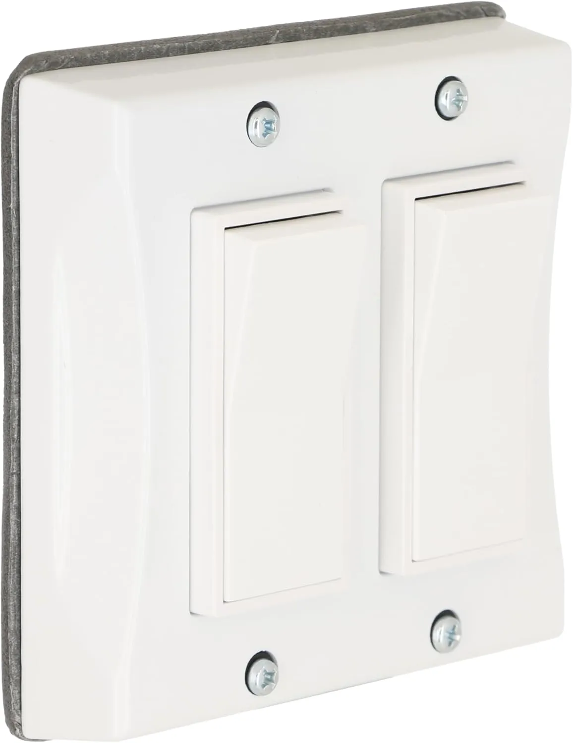 TayMac 5127-1 2-Gang Weatherproof Decorator Switch Cover, Vertical, White